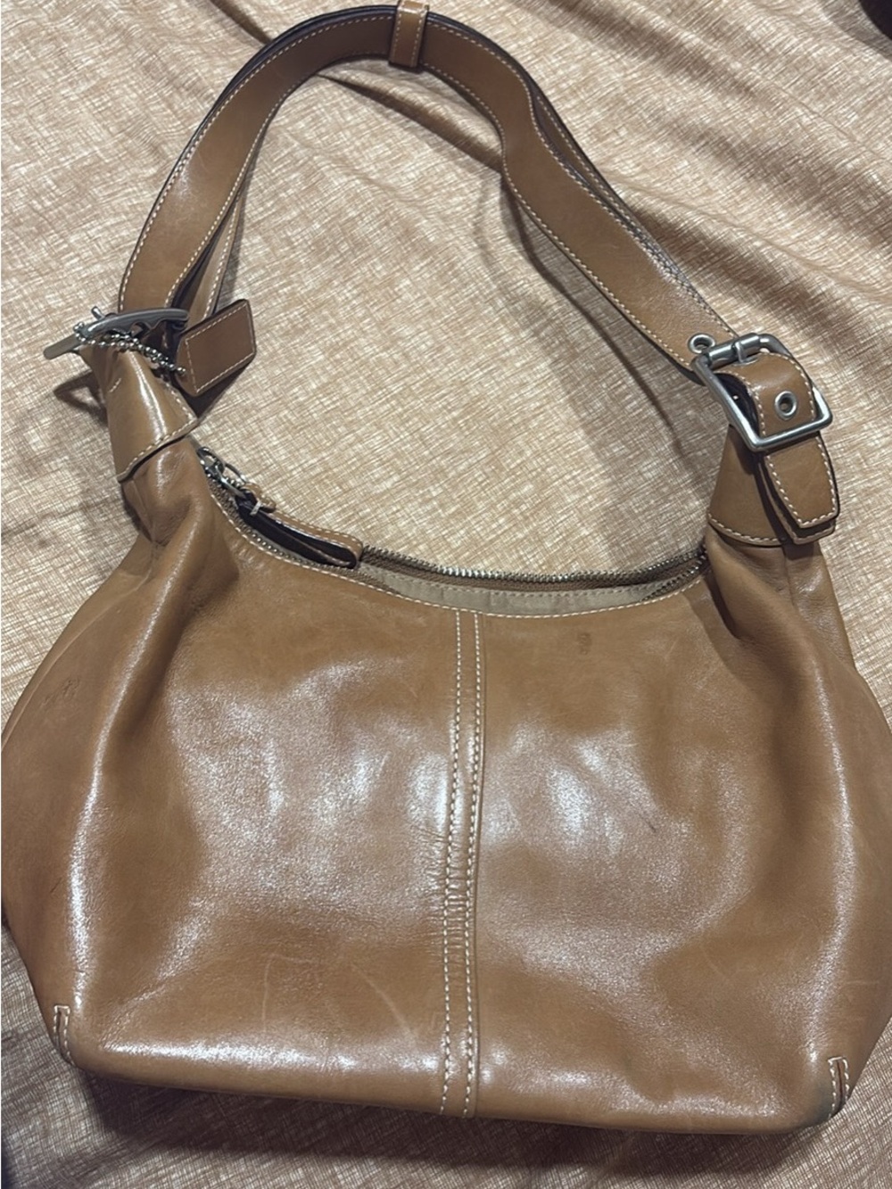 Coach Leather Shoulder Bag in Tan
